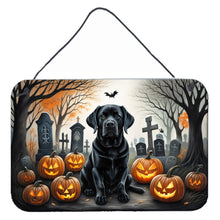 Load image into Gallery viewer, Black Labrador Retriever Spooky Halloween Wall or Door Hanging Prints