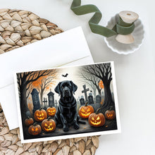 Load image into Gallery viewer, Black Labrador Retriever Spooky Halloween Greeting Cards -  Blank Note Cards – 8-Pack of Artist-Designed Cards with Envelopes