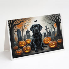 Load image into Gallery viewer, Black Labrador Retriever Spooky Halloween Greeting Cards -  Blank Note Cards – 8-Pack of Artist-Designed Cards with Envelopes