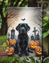 Load image into Gallery viewer, Black Labrador Retriever Spooky Halloween Garden Flag – Dog in Cemetery Scene