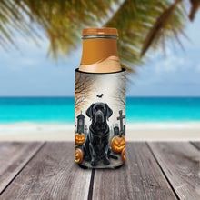 Load image into Gallery viewer, Black Labrador Retriever Spooky Halloween Slim Can Huggers – Fun, Functional Drink Coolers for Every Occasion