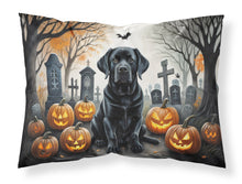 Load image into Gallery viewer, Black Labrador Retriever Spooky Halloween Fabric Standard Pillowcase – Artistic Decorative Front, White Back