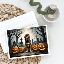 Load image into Gallery viewer, Bloodhound Spooky Halloween Greeting Cards -  Blank Note Cards – 8-Pack of Artist-Designed Cards with Envelopes