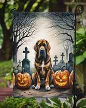 Load image into Gallery viewer, Bloodhound Spooky Halloween Garden Flag – Dog in Cemetery Scene