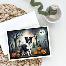 Load image into Gallery viewer, Border Collie Spooky Halloween Greeting Cards -  Blank Note Cards – 8-Pack of Artist-Designed Cards with Envelopes