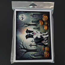 Load image into Gallery viewer, Border Collie Spooky Halloween Greeting Cards -  Blank Note Cards – 8-Pack of Artist-Designed Cards with Envelopes