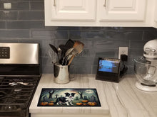 Load image into Gallery viewer, Border Collie Spooky Halloween Glass Cutting Boards – Durable, Decorative Kitchen Art Large