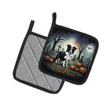 Load image into Gallery viewer, Border Collie Spooky Halloween Pot Holders - Set of 2 Decorative Kitchen Helpers | Made in the USA