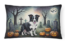Load image into Gallery viewer, Border Collie Spooky Halloween Fabric Decorative Pillow