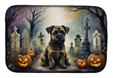 Load image into Gallery viewer, Border Terrier Spooky Halloween Dish Drying Mat