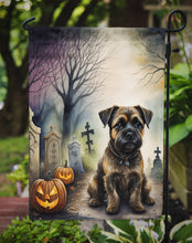 Load image into Gallery viewer, Border Terrier Spooky Halloween Garden Flag – Dog in Cemetery Scene
