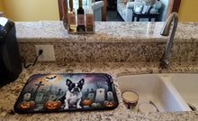 Load image into Gallery viewer, Boston Terrier Spooky Halloween Dish Drying Mat