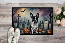 Load image into Gallery viewer, Boston Terrier Spooky Halloween Doormat -  18x27 Decorative Floor Mat – Indoor/Outdoor Rug