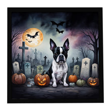 Load image into Gallery viewer, Boston Terrier Spooky Halloween Framed Metal Print