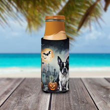 Load image into Gallery viewer, Boston Terrier Spooky Halloween Slim Can Huggers – Fun, Functional Drink Coolers for Every Occasion