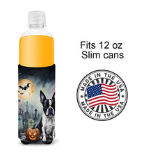 Load image into Gallery viewer, Boston Terrier Spooky Halloween Slim Can Huggers – Fun, Functional Drink Coolers for Every Occasion