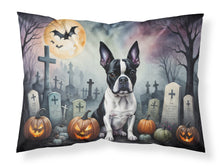 Load image into Gallery viewer, Boston Terrier Spooky Halloween Fabric Standard Pillowcase – Artistic Decorative Front, White Back