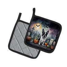Load image into Gallery viewer, Boston Terrier Spooky Halloween Pot Holders - Set of 2 Decorative Kitchen Helpers | Made in the USA