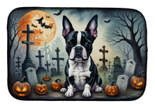 Load image into Gallery viewer, Boston Terrier Spooky Halloween Dish Drying Mat