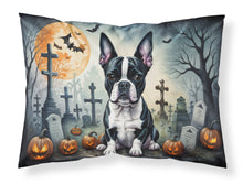 Load image into Gallery viewer, Boston Terrier Spooky Halloween Fabric Standard Pillowcase – Artistic Decorative Front, White Back