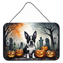 Load image into Gallery viewer, Boston Terrier Spooky Halloween Wall or Door Hanging Prints