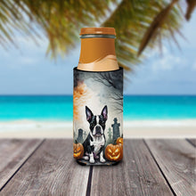 Load image into Gallery viewer, Boston Terrier Spooky Halloween Slim Can Huggers – Fun, Functional Drink Coolers for Every Occasion