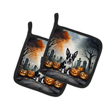 Load image into Gallery viewer, Boston Terrier Spooky Halloween Pot Holders - Set of 2 Decorative Kitchen Helpers | Made in the USA