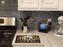 Load image into Gallery viewer, Boston Terrier Spooky Halloween Glass Cutting Boards – Durable, Decorative Kitchen Art Large