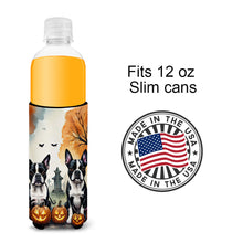 Load image into Gallery viewer, Boston Terrier Spooky Halloween Slim Can Huggers – Fun, Functional Drink Coolers for Every Occasion