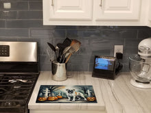 Load image into Gallery viewer, Boxer Spooky Halloween Glass Cutting Boards – Durable, Decorative Kitchen Art Large