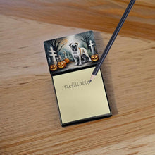 Load image into Gallery viewer, Boxer Spooky Halloween Sticky Note Holder- Refiilable Desk Accessory Note Pad