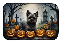 Load image into Gallery viewer, Cairn Terrier Spooky Halloween Dish Drying Mat