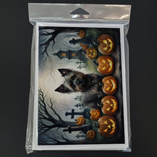 Load image into Gallery viewer, Cairn Terrier Spooky Halloween Greeting Cards -  Blank Note Cards – 8-Pack of Artist-Designed Cards with Envelopes