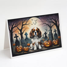 Load image into Gallery viewer, Cavalier Spaniel Spooky Halloween Greeting Cards -  Blank Note Cards – 8-Pack of Artist-Designed Cards with Envelopes