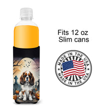 Load image into Gallery viewer, Cavalier Spaniel Spooky Halloween Slim Can Huggers – Fun, Functional Drink Coolers for Every Occasion