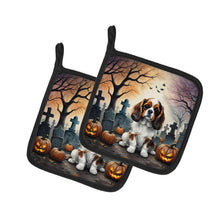 Load image into Gallery viewer, Cavalier Spaniel Spooky Halloween Pot Holders - Set of 2 Decorative Kitchen Helpers | Made in the USA