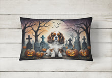 Load image into Gallery viewer, Cavalier Spaniel Spooky Halloween Fabric Decorative Pillow