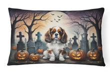 Load image into Gallery viewer, Cavalier Spaniel Spooky Halloween Fabric Decorative Pillow