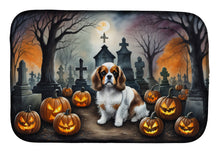 Load image into Gallery viewer, Cavalier Spaniel Spooky Halloween Dish Drying Mat