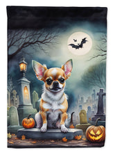 Load image into Gallery viewer, Chihuahua Spooky Halloween Garden Flag – Dog in Cemetery Scene