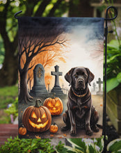 Load image into Gallery viewer, Chocolate Labrador Retriever Spooky Halloween Garden Flag – Dog in Cemetery Scene