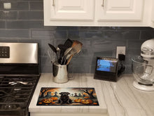Load image into Gallery viewer, Chocolate Labrador Retriever Spooky Halloween Glass Cutting Boards – Durable, Decorative Kitchen Art Large