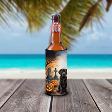 Load image into Gallery viewer, Chocolate Labrador Retriever Spooky Halloween Slim Can Huggers – Fun, Functional Drink Coolers for Every Occasion