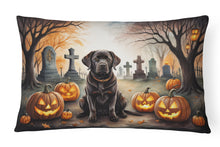 Load image into Gallery viewer, Chocolate Labrador Retriever Spooky Halloween Fabric Decorative Pillow