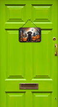 Load image into Gallery viewer, Chocolate Labrador Retriever Spooky Halloween Wall or Door Hanging Prints