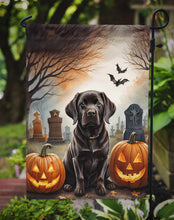 Load image into Gallery viewer, Chocolate Labrador Retriever Spooky Halloween Garden Flag – Dog in Cemetery Scene