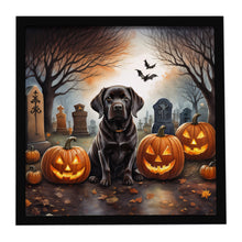 Load image into Gallery viewer, Chocolate Labrador Retriever Spooky Halloween Framed Metal Print