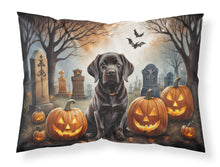 Load image into Gallery viewer, Chocolate Labrador Retriever Spooky Halloween Fabric Standard Pillowcase – Artistic Decorative Front, White Back
