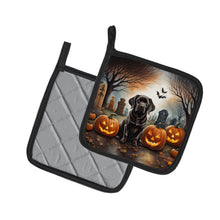 Load image into Gallery viewer, Chocolate Labrador Retriever Spooky Halloween Pot Holders - Set of 2 Decorative Kitchen Helpers | Made in the USA