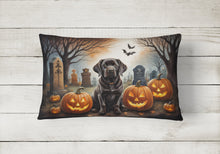 Load image into Gallery viewer, Chocolate Labrador Retriever Spooky Halloween Fabric Decorative Pillow